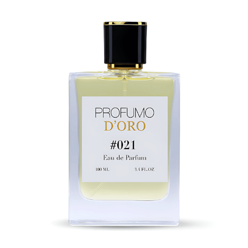 Profumo D’oro #021 – eleganter Herrenflakon, Hauptansicht des urban-verführerischen Eau de Parfum